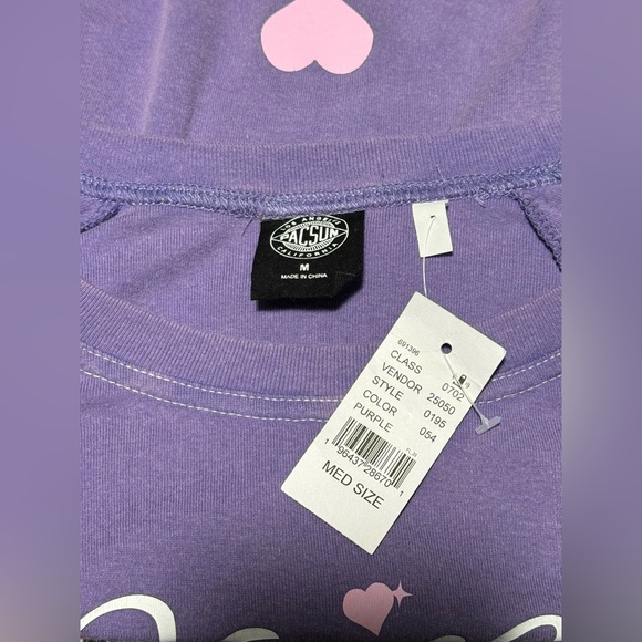 NWT PacSun Purple & White Tomorrow's A New Day Baby Cropped T-Shirt size medium - Picture 5 of 5